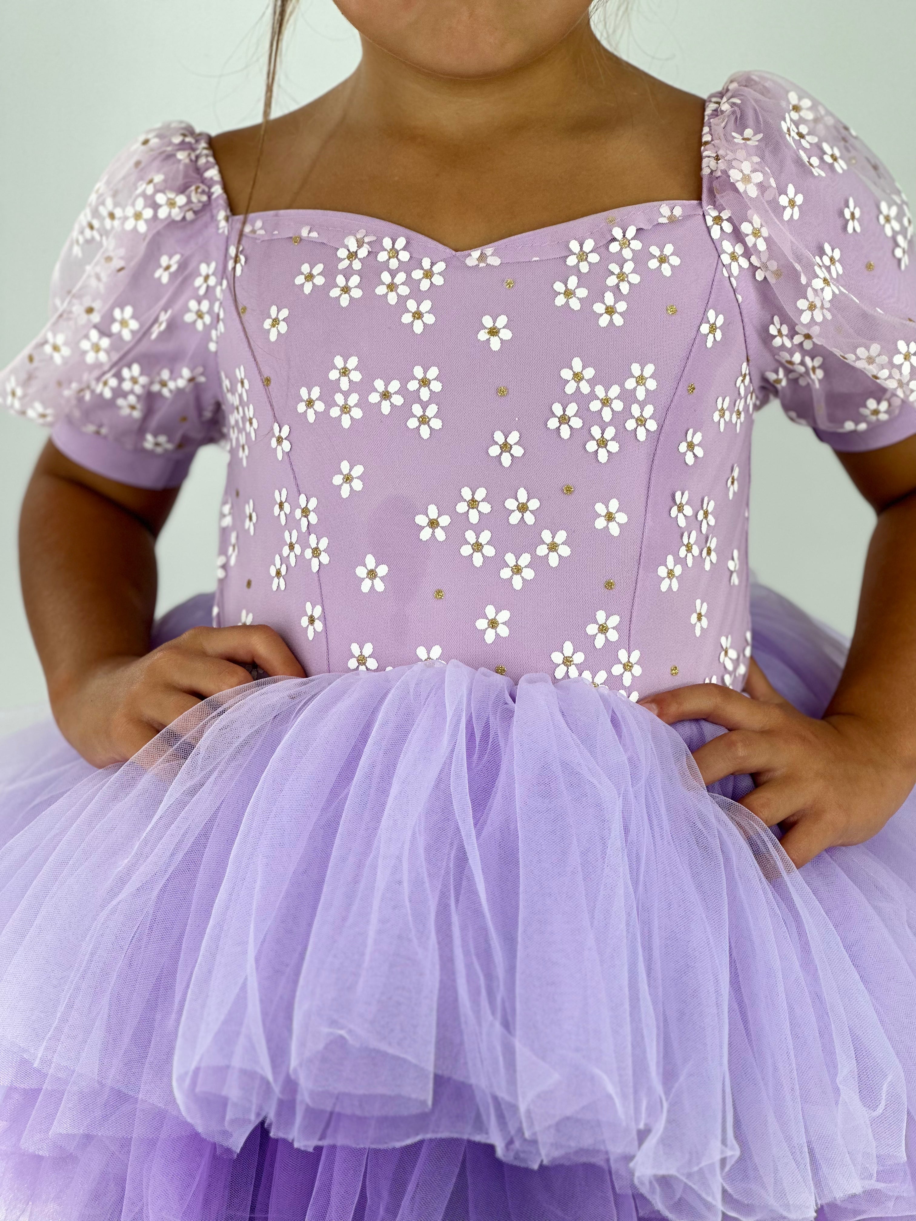 Spring floral lilac tutu leotard- one piece