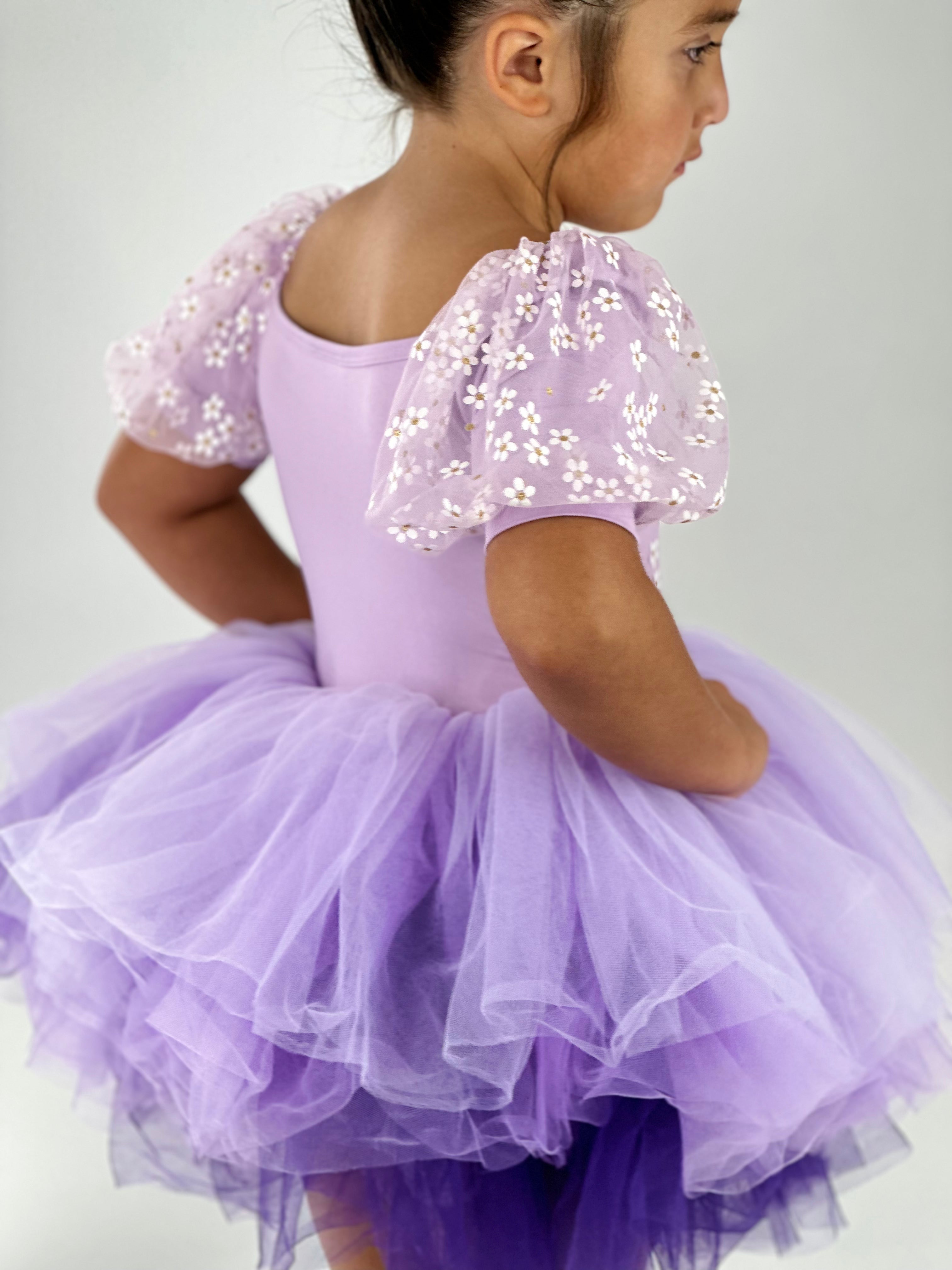 Spring floral lilac tutu leotard- one piece