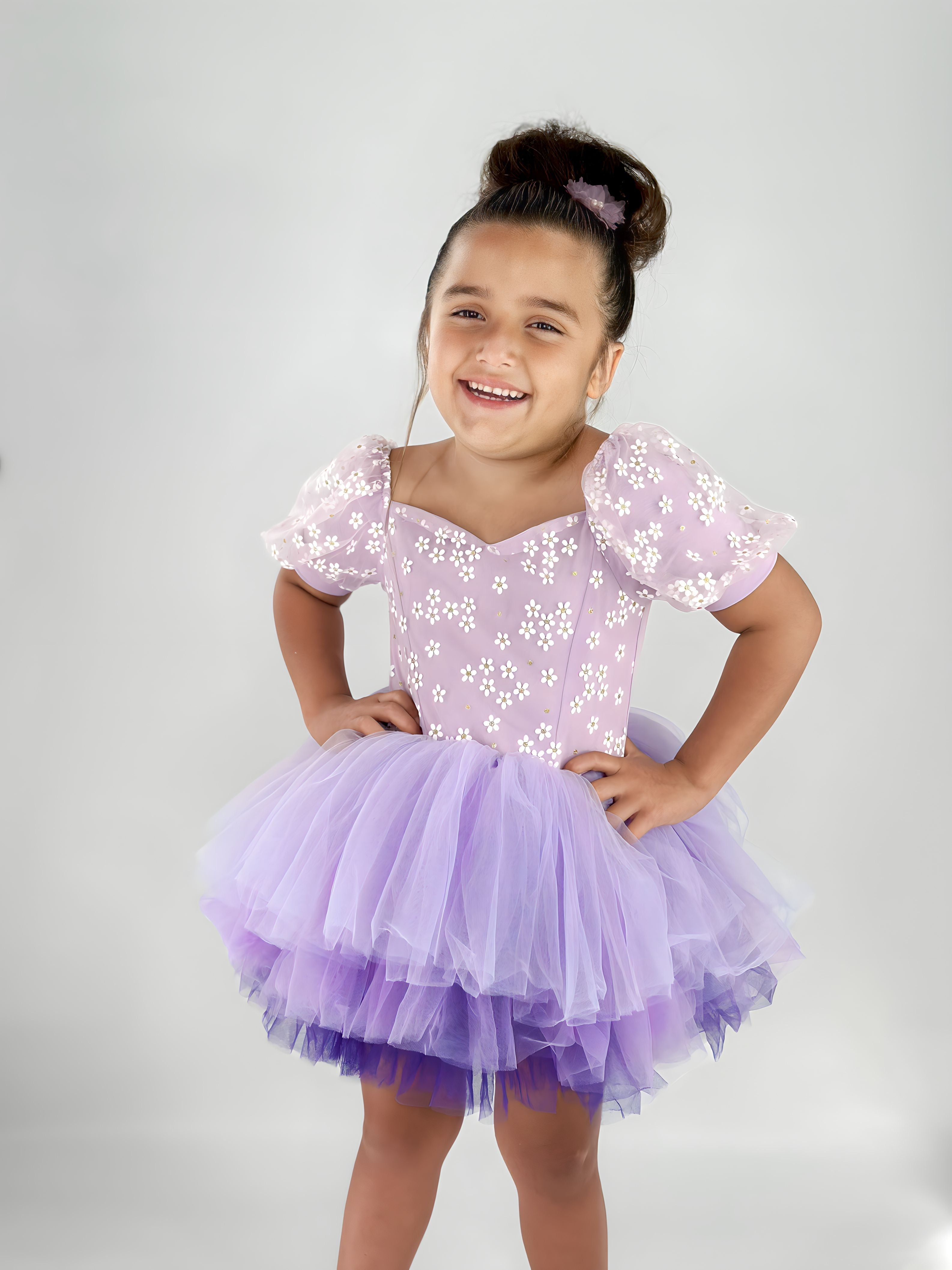 Spring floral lilac tutu leotard- one piece