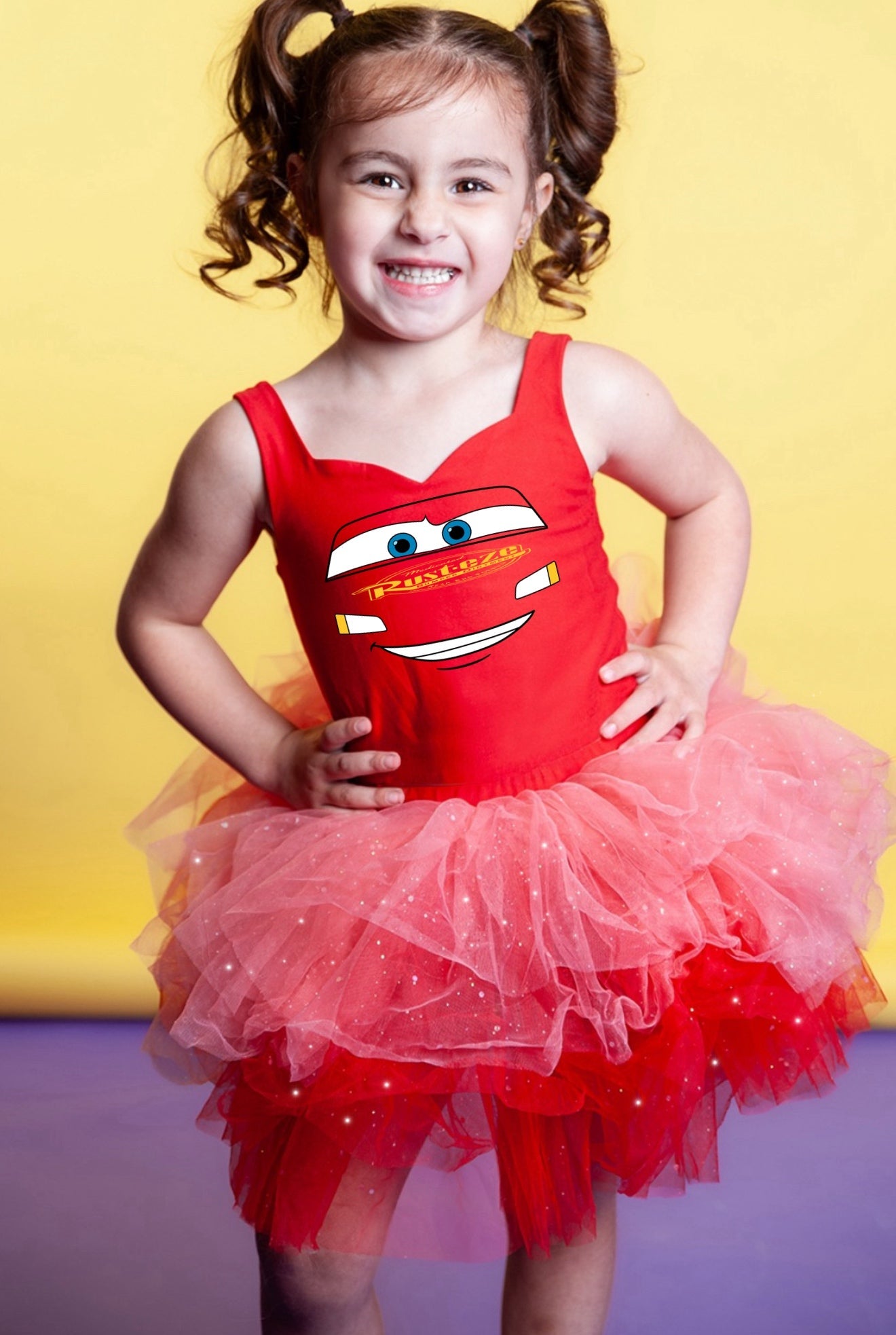 Cars lighting McQueen bamboo two piece tutu set