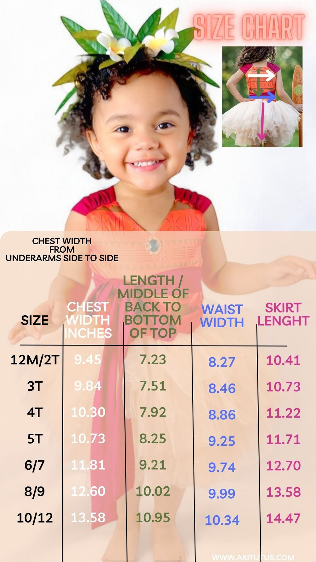 Moana Bamboo tutu set-  NOT READY TO SHIP-