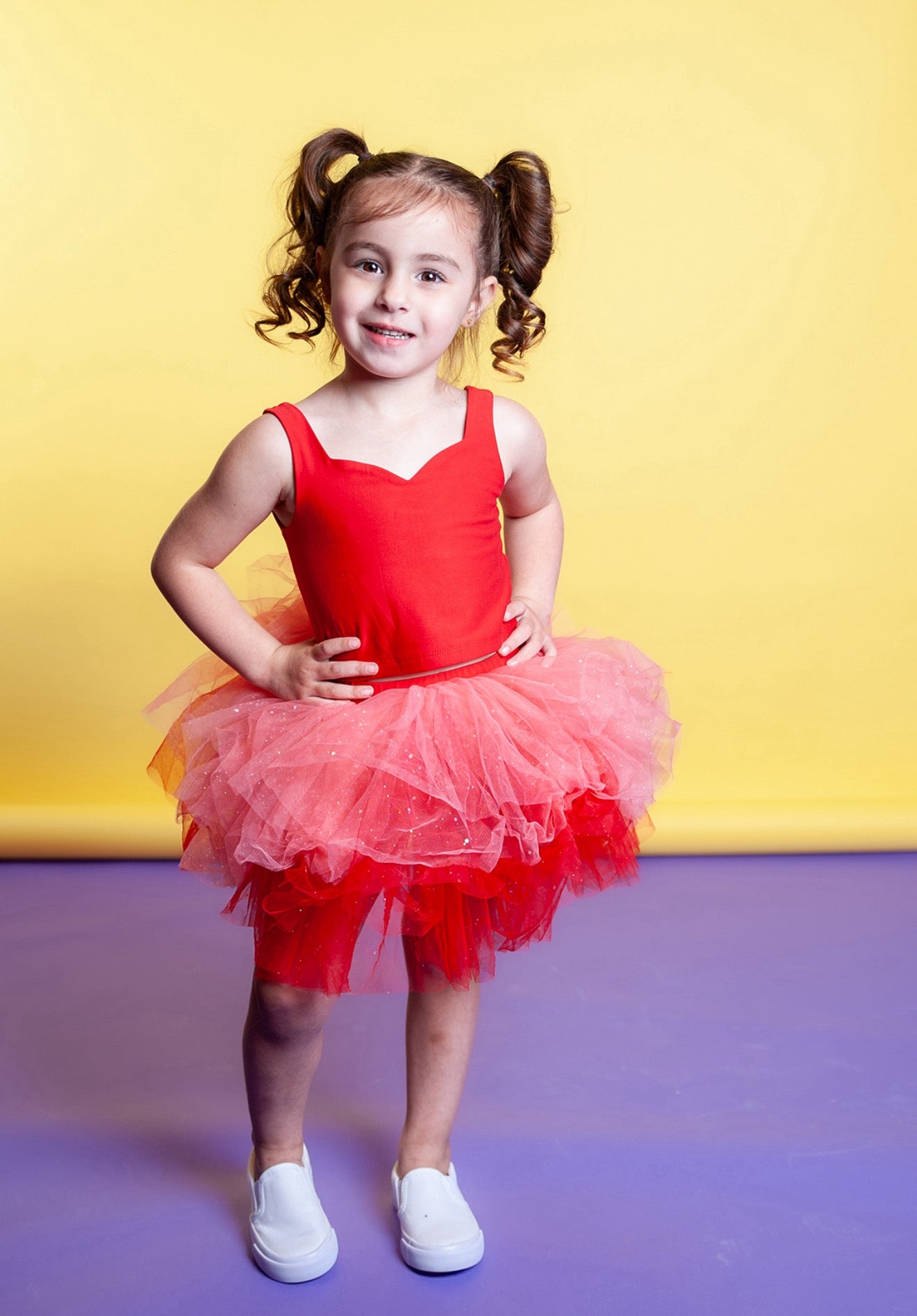 Red two piece bamboo tutu set