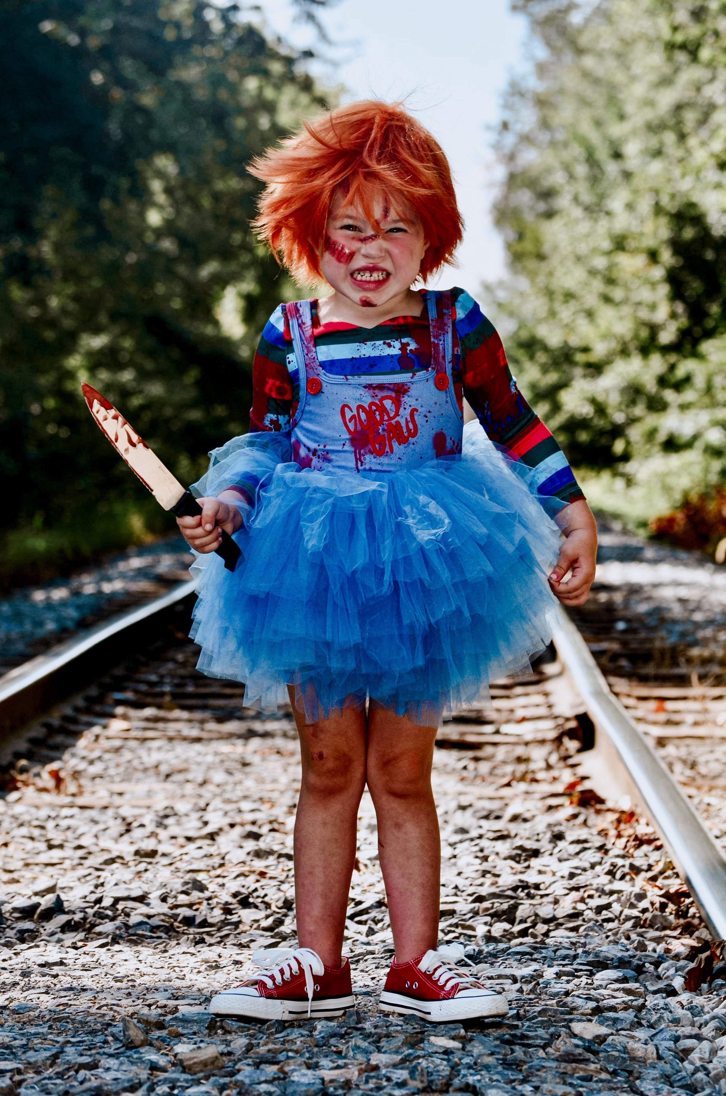 Chucky inspired tutu leotard TWO PIECE FULL COVERAGE TOP