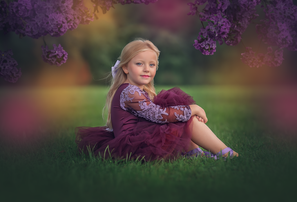 Plum lace soft tulle tutu Leo